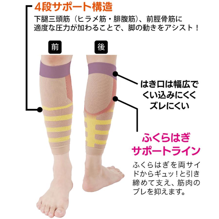 2枚組】ふくらはぎサポーター 着圧 ベージュ 薄手 疲れにくい 立ち仕事