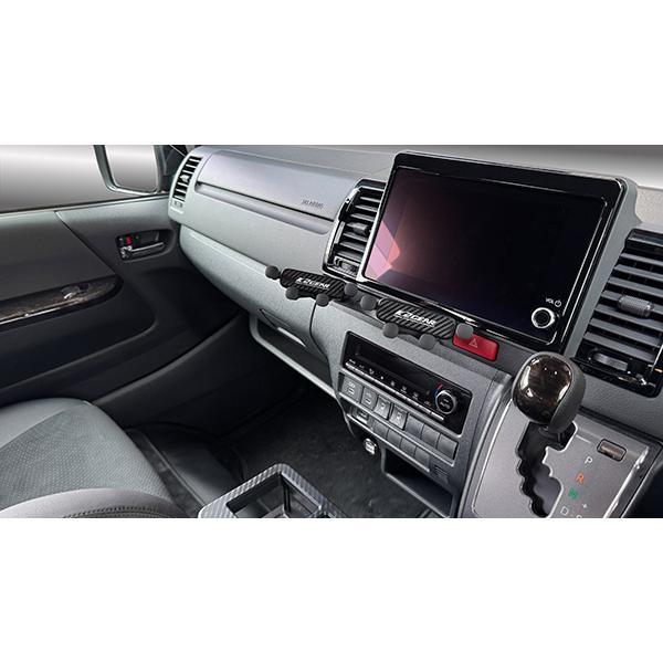 K2GEAR 200系 HIACE 専用 スマホホルダーキット K2GEAR スマホ・ホルダー：ハイエース200系 シングルマウントタイプ