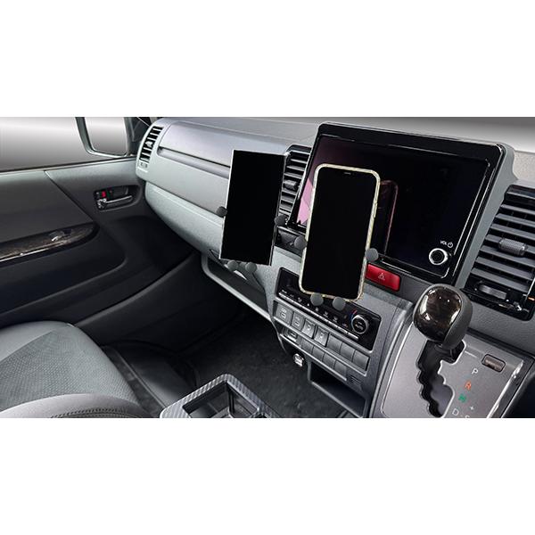K2GEAR 200系 HIACE 専用 スマホホルダーキット K2GEAR スマホ・ホルダー：ハイエース200系 ダブルマウントタイプ