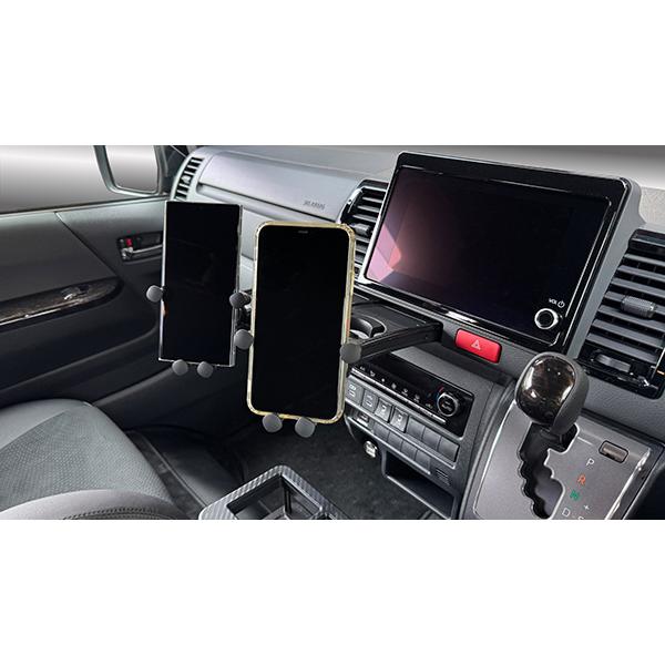 K2GEAR 200系 HIACE 専用 スマホホルダーキット K2GEAR スマホ・ホルダー：ハイエース200系 ダブルマウントタイプ