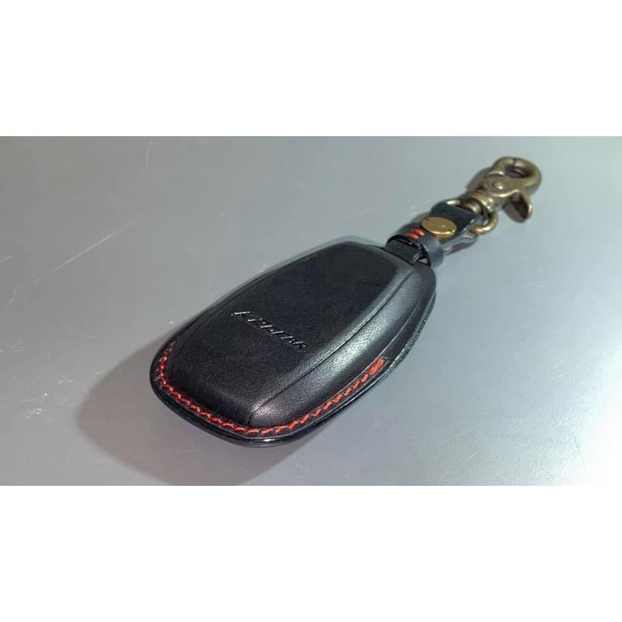 K2GEAR】最高級本革スマートキーケース：レッドステッチ：レヴォーグ