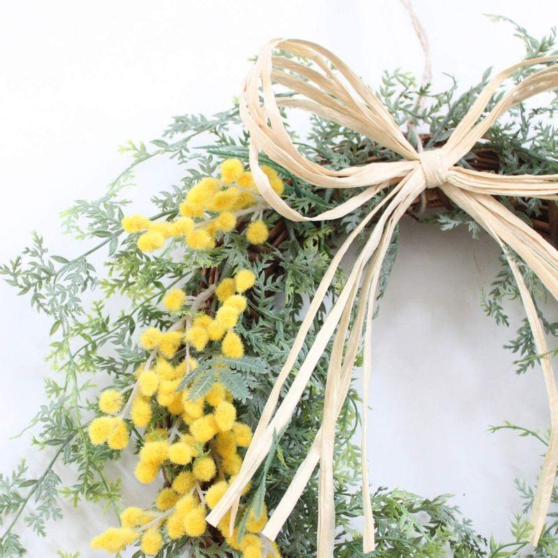 当店限定販売 グランドグルー リース 造花 ミモザ Lサイズ アーティフィシャルフラワー ハンドメイド 玄関飾り 壁掛け Apprisen Com