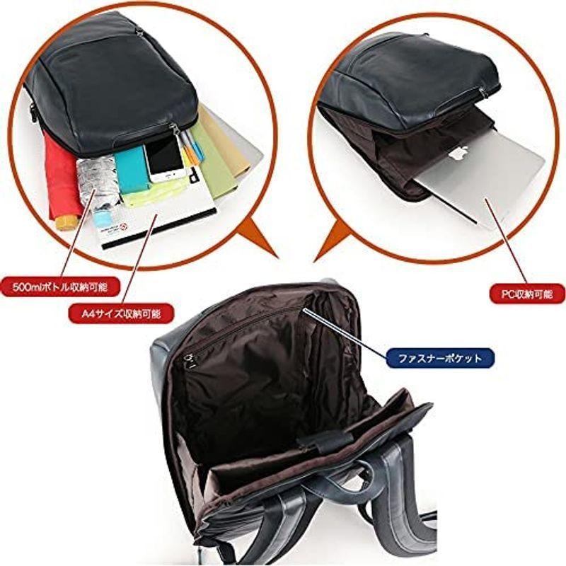 激安アウトレット 小さめ ビジネス おしゃれ メンズ リュックサック ダブルス 本革 ブラック Vya 1526 レザー ビジネスリュック Oroagri Eu