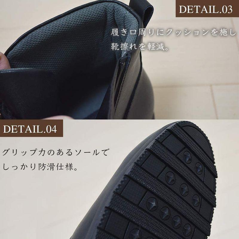 and・more アンドモア メンズ ブーツ 3E 幅広 本革 防水 シューズ 24.5ｃｍ?28.0cm(27.0cm，ブラック) 3E 防水 レザー more アンドモア メンズ ブーツ 幅広 本革 シューズ 5ｃｍ 0cm 0cm，ブラック