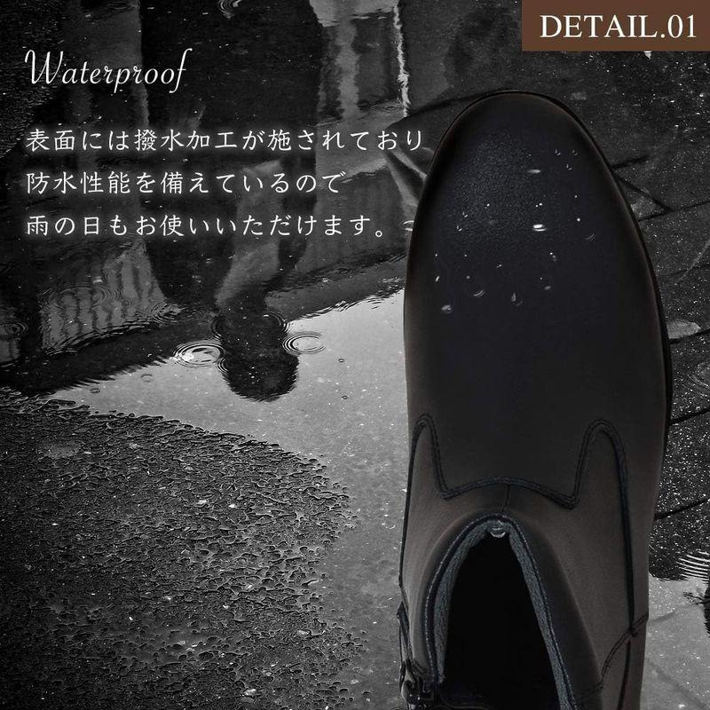 and・more アンドモア メンズ ブーツ 3E 幅広 本革 防水 シューズ 24.5ｃｍ?28.0cm(27.0cm，ブラック) 3E 防水 レザー more アンドモア メンズ ブーツ 幅広 本革 シューズ 5ｃｍ 0cm 0cm，ブラック