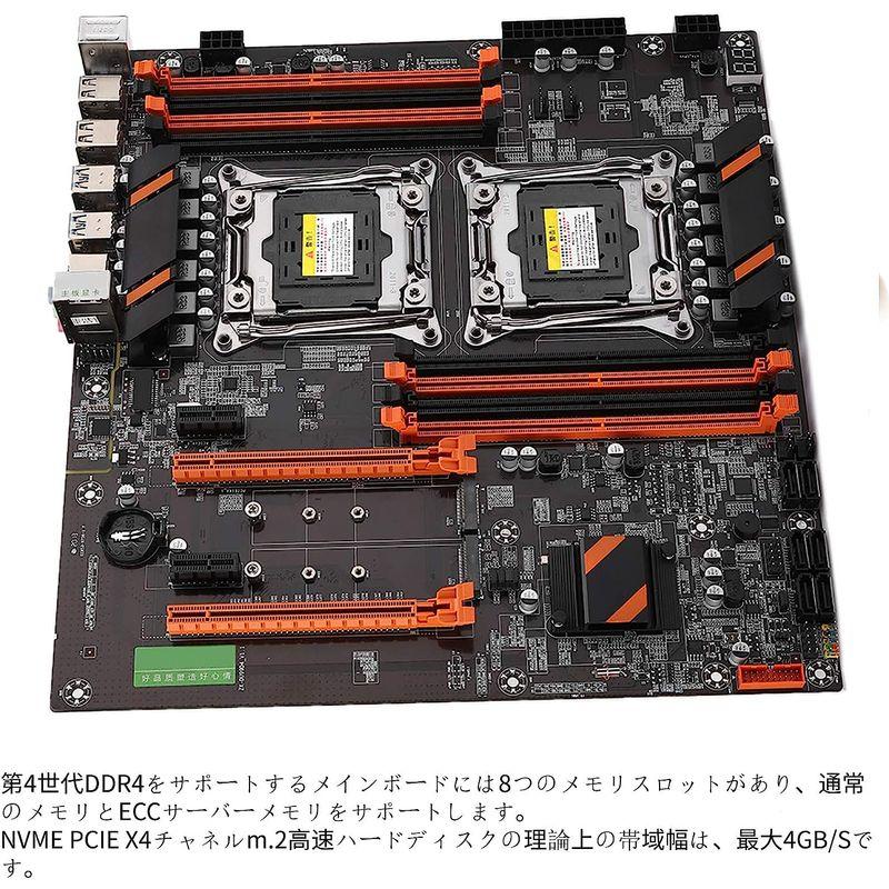 新作マット・カーペット X99デュアル CPU マザーボード ギガビットネットワークカード LGA2011 メインボード LGA2011-V3 DDR4 2666 【2687022057】(14027円)