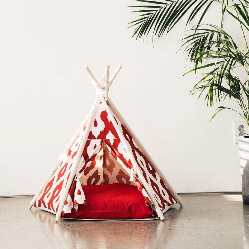 【正規販売店】 ペットティピーテント Sサイズ ペットテント ペットハウス 犬 猫 KL-TENT-S (G.RED) 【3253846407】(16987円)