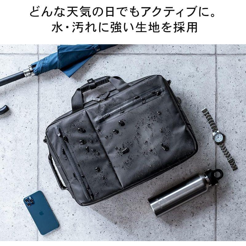 イーサプライ 3WAYビジネスバッグ 雨に強い耐水 止水ファスナー シンプルデザイン 通勤＆出張 EZ2-BAG175WP 3WAYビジネスバッグ 雨に強い耐水 止水ファスナー シンプルデザイン 通勤＆出張 EZ2 BAG175WP 　 手持ち リュック