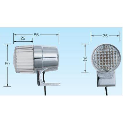 CGC-60037 180丸型ウィンカー メッキ/アンバー 千代田 : Keitei