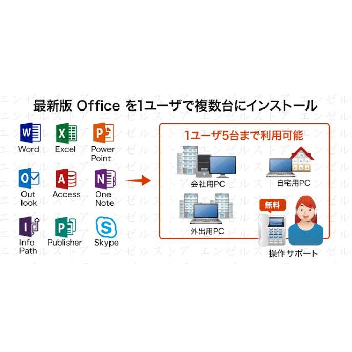 Microsoft office 365 for business 永続版 |Windows PC、Mac、iPad、Androidタブレット、スマートフォンに何台でもインストール可能(同時使用可能台数5台)｜k8457s8451｜04