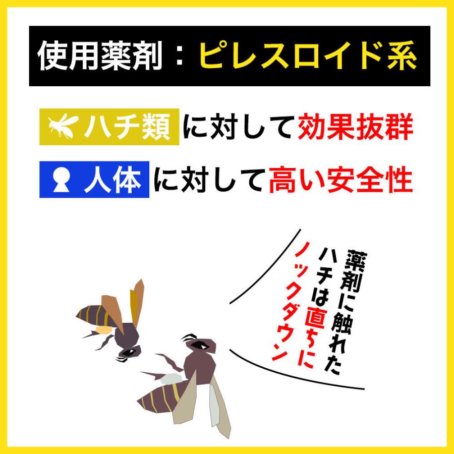 スズメバチの巣退治 ハチノックV 480ml×24本 蜂の巣駆除 殺虫スプレー 超速効性 アシナガバチ 雀蜂対策（送料無料）｜ka-dotcom｜03