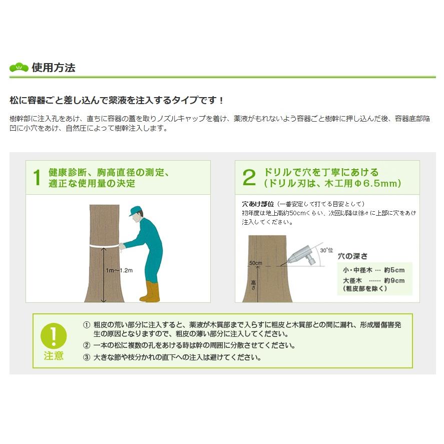 樹幹注入剤 グリンガードNEO 加圧注入セット 薬剤10本 加圧ボトル3個 専用ガスボンベ4個 農薬の画像