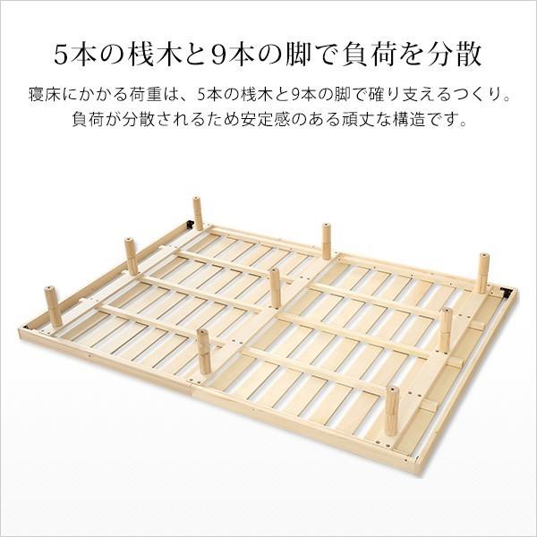 ホームテイスト すのこベッド ダブル 宮セット パイン材高さ3段階調整