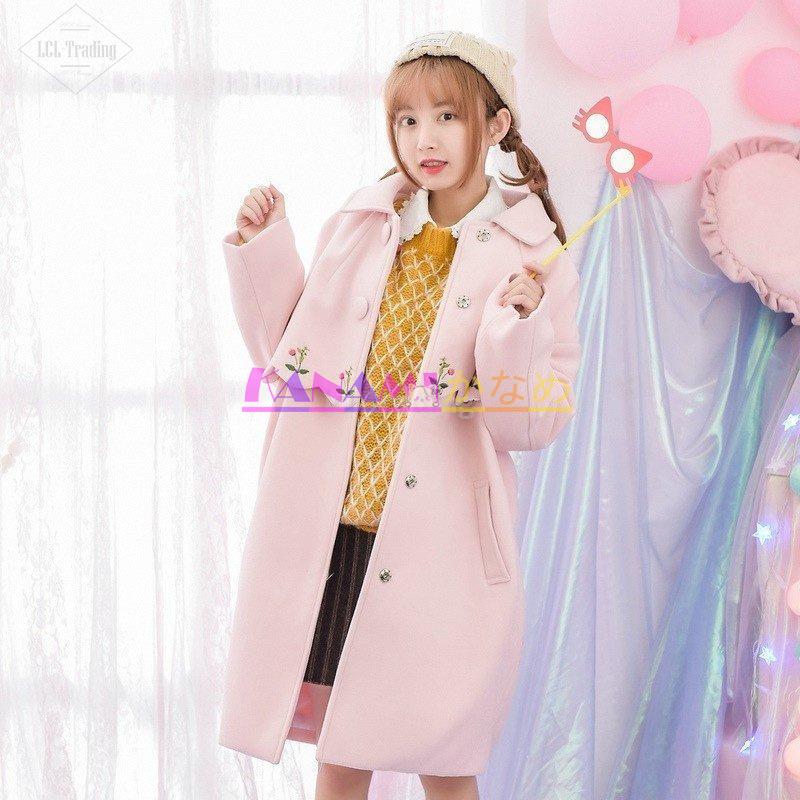かわいい新作 秋服 コート ピンク かわいい 花柄 レディース ダッフルコート コート秋冬物 ピンク ダッフルコートかわいい 秋冬物 17新作 暖かい 着やせ 甘い 可愛い ダッフルコート 大きいサイズロング学生 冬服 コート アウター Albinofoundation Org