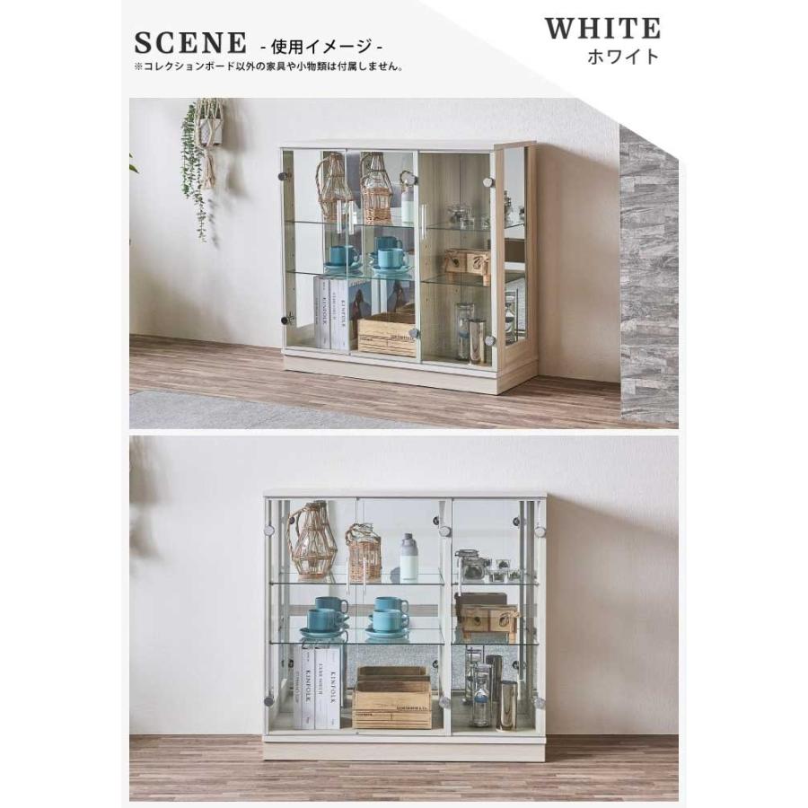 コレクションケース ガラス 幅90cm 高さ86cm 完成品 強化ガラス扉 背面