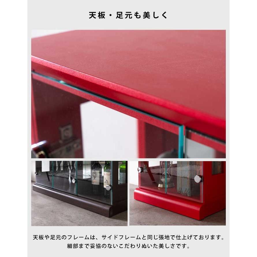 コレクションケース ガラス 幅90cm 高さ86cm 完成品 強化ガラス扉 背面