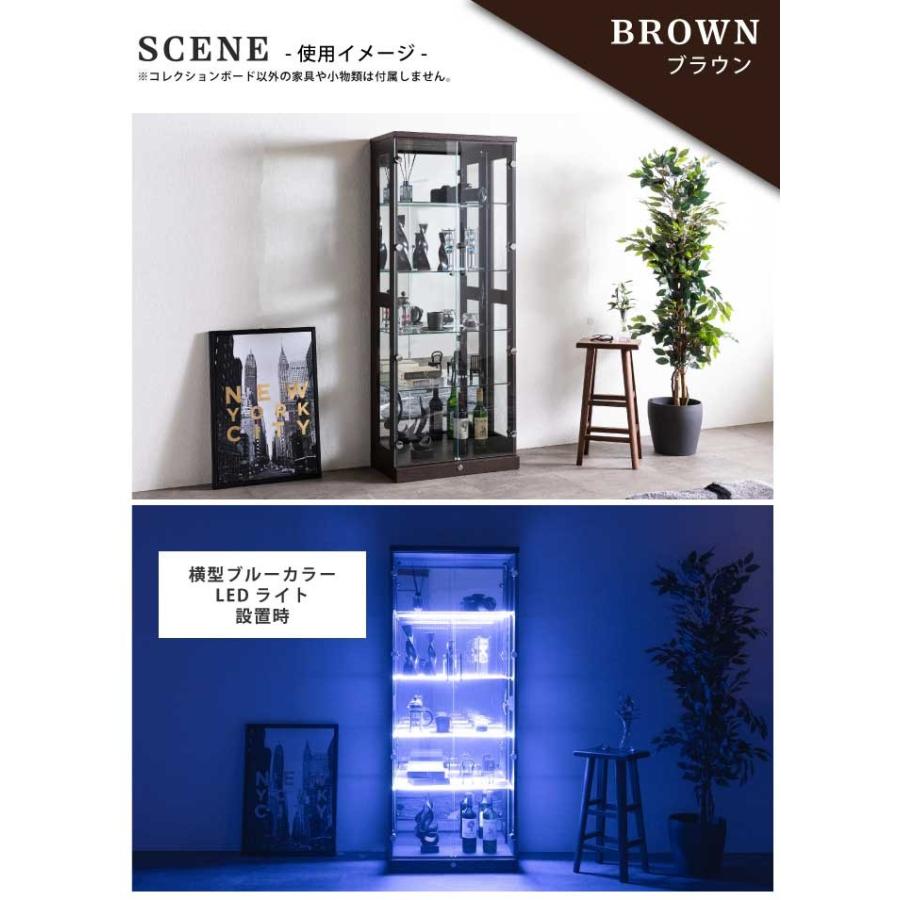 コレクションケース コーナー ガラス 幅64cm 高さ160cm 完成品 鍵付き