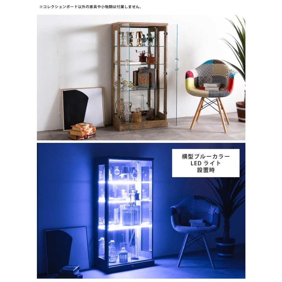 コレクションケース コーナー ガラス 幅64cm 高さ129cm 完成品 鍵付き