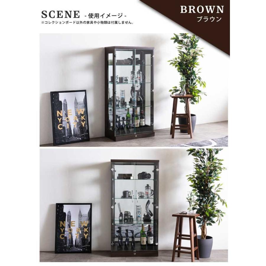 コレクションケース コーナー ガラス 幅64cm 高さ129cm 完成品 鍵付き