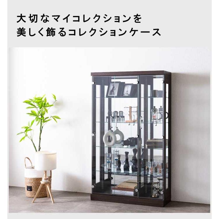 コレクションケース ガラス 幅90cm 高さ150cm 完成品 強化ガラス 扉