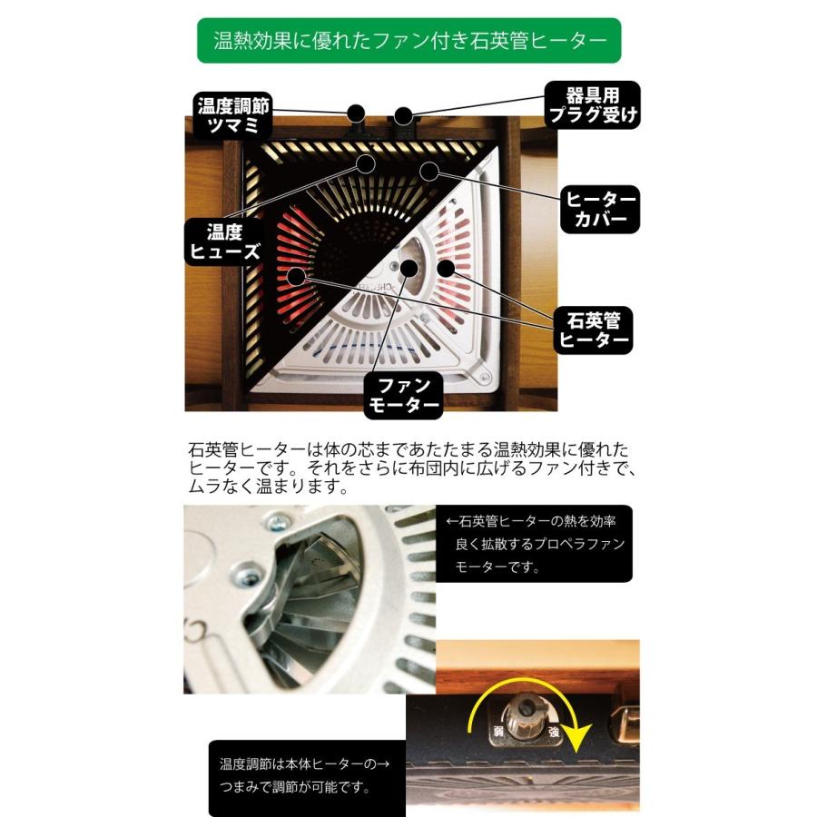 コタツ こたつ テーブル 幅80cm 正方形 こたつテーブル 家具調こたつ センターテーブル ローテーブル 5cm継ぎ脚付き 暖卓 ナチュラル ブラウンの画像