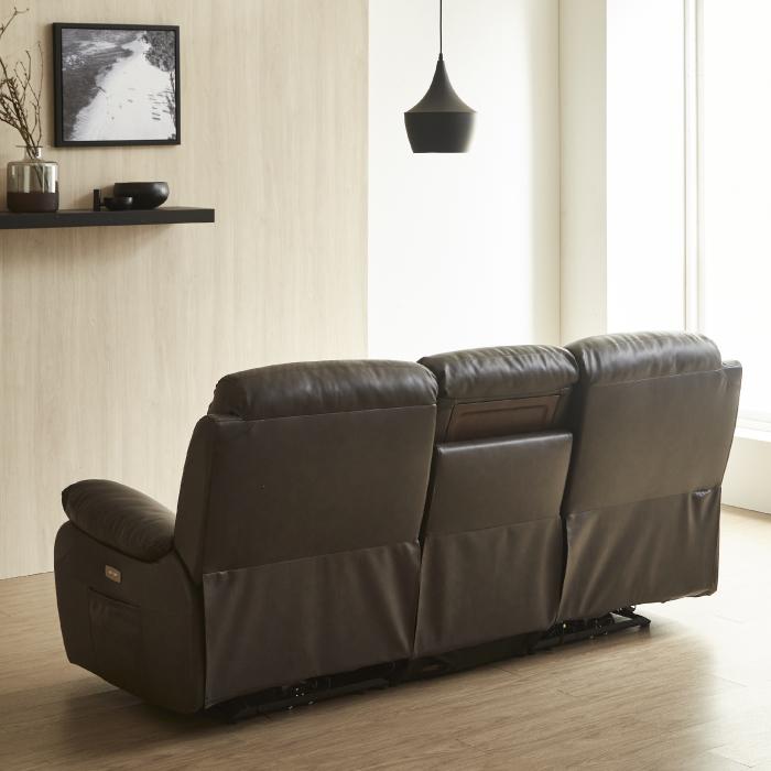 電動ソファ スピーカー内蔵 幅202cm 3人用 電動リクライニングソファ