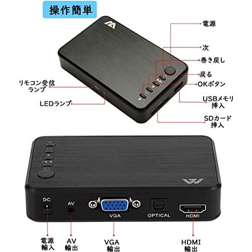 メディアプレーヤー 2023版マルチメディアプレイヤー デジタルHDプレーヤー HDMI接続・VGA接続・AVコンポジット接続対応 MP4・FLV・MOV対応 USBメモ｜kaai-store｜06