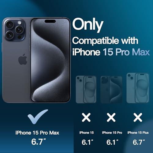 JEDirect 5 in 1 iPhone15ProMax 6.7インチ用 15 Pro Maxに対応 ケース 2枚強化ガラスフィルム+2枚カメラレンズフィルム付き 5枚セット 黄ばまない｜kaai-store｜02