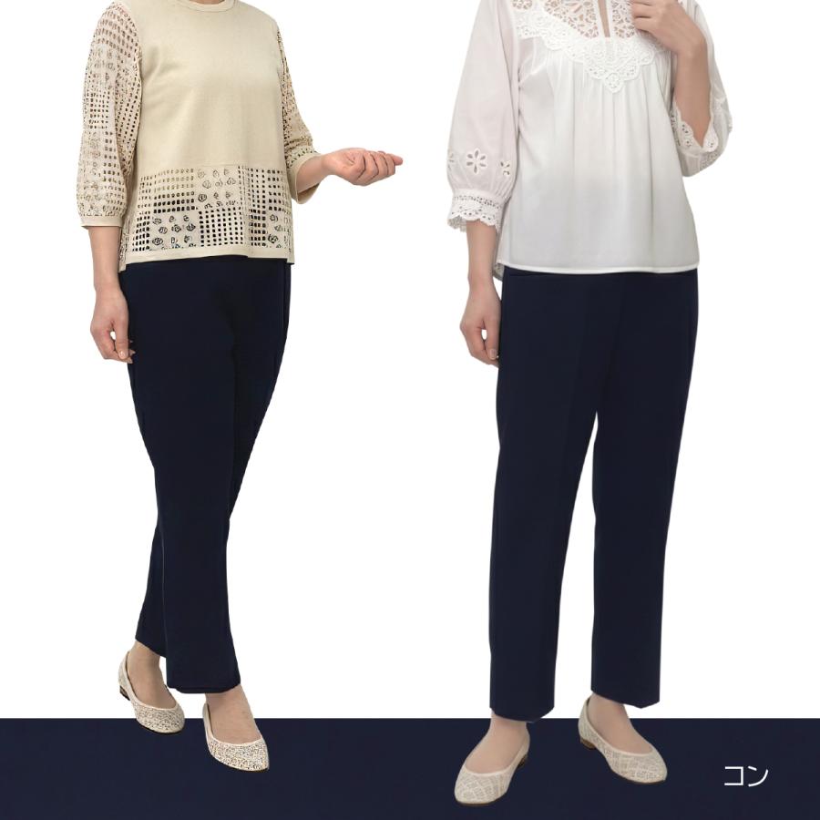 スラックス レディース シニアファッション 高齢者 ズボン 総ゴム 吸水速乾 さらり センタープレス パンツ 股下60cm 品番9576 | ブランド登録なし | 11