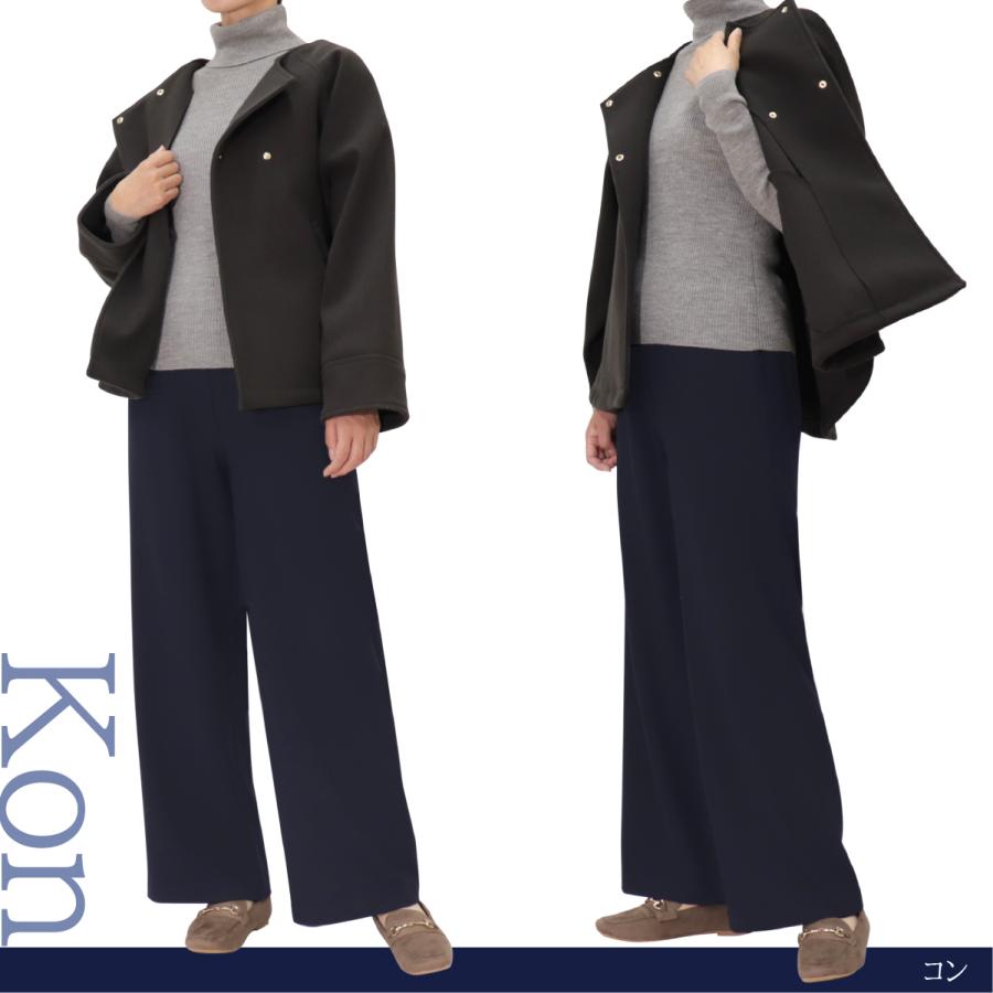 裏起毛 レディースパンツ 暖 ミセス シニア 暖か ワイドストレート