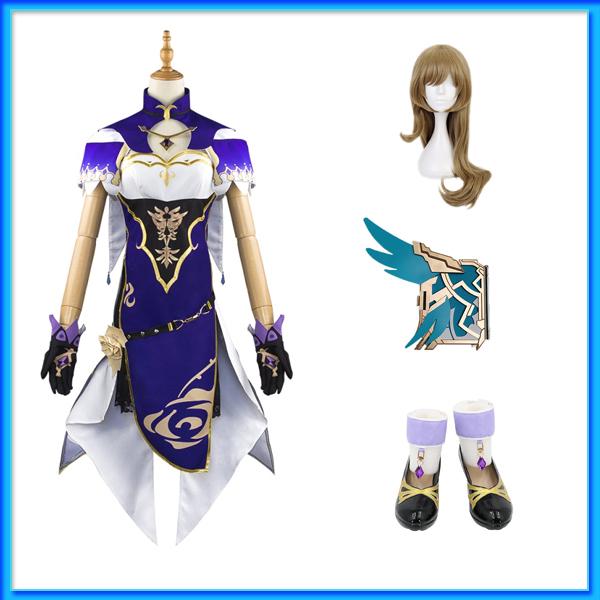 今ならほぼ即納 げんしん 風 演出服 祭り 撮影 コスチューム 仮装 変装 Cosplay Cos靴 ウィッグ コスプレ衣装 Lisa Genshin 風 げんしん ティヴァト Lisa Genshin レディースアクセサリー