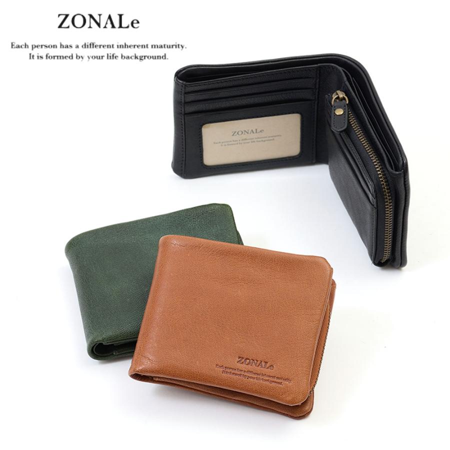 ZONALe 財布 二つ折り ゾナール 二つ折り財布 本革 革 レザー ZONALe 財布 二つ折り ゾナール 二つ折り財布 本革 革 レザー
