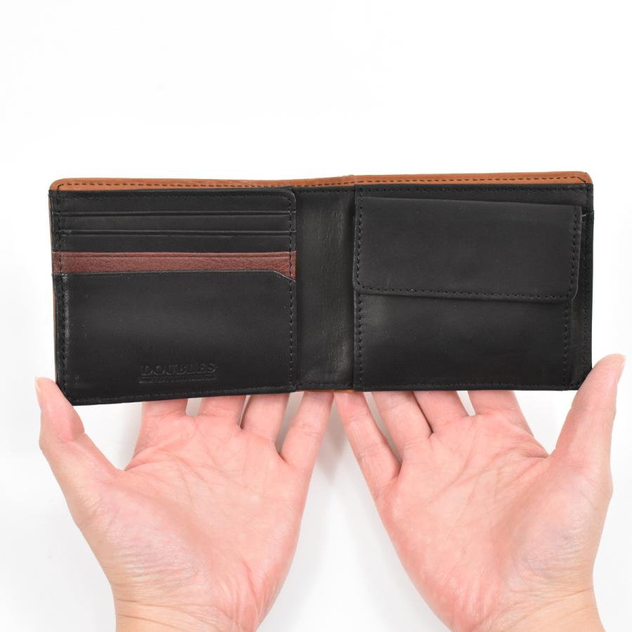 Doubles ダブルス 財布 二つ折り メンズ レディース 二つ折り財布 本革 革 レザー 2つ折り財布 折りたたみ 人気 ブランド 薄い ミニ財布 Dmo 74 Hv Dmo74 カバンのアイワ 通販 Yahoo ショッピング
