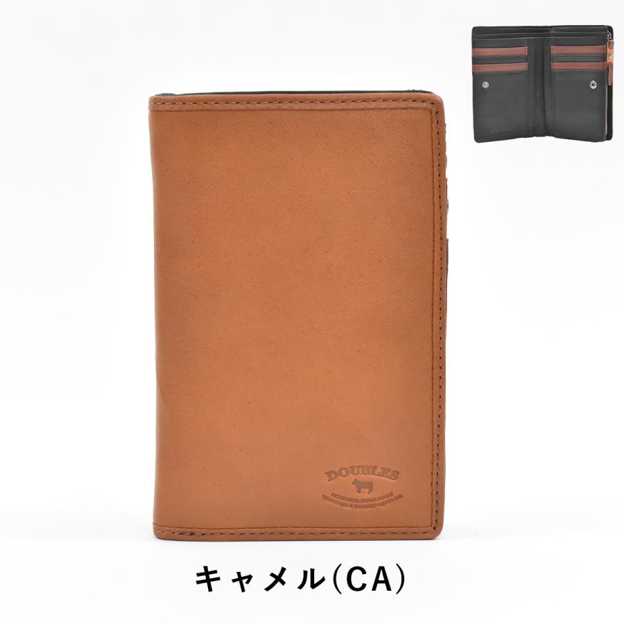 新品 本革 ミドルウォレット ネイビー 二つ折り財布 レザークラフト DOUBLES（ダブルス） ミドルウォレット 財布 二つ折り メンズ