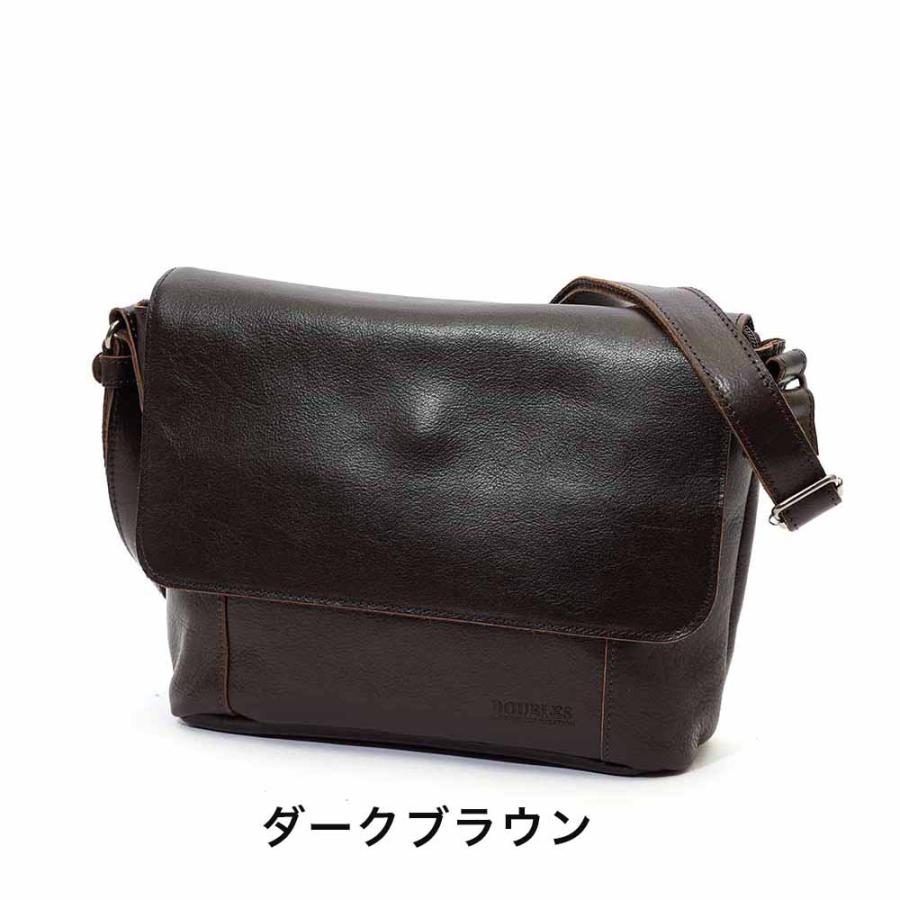 DOUBLES ダブルス 本革 かぶせ型 メンズ ショルダーバッグ 斜め DOUBLES ダブルス 本革 かぶせ型 メンズ ショルダーバッグ 斜め