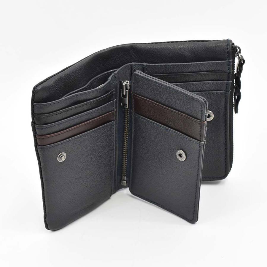 MOUSTACHE（ムスタッシュ） 財布 ミドルウォレット 二つ折り 本革 縦型