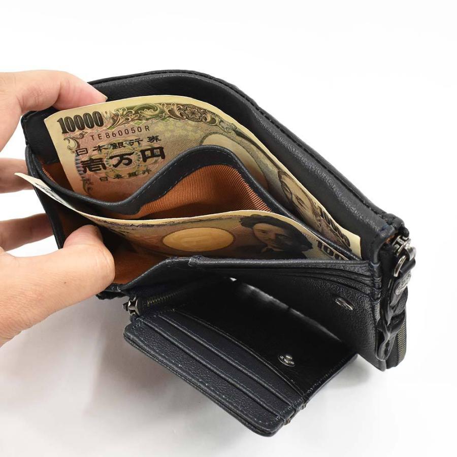 MOUSTACHE（ムスタッシュ） 財布 ミドルウォレット 二つ折り 本革 縦型