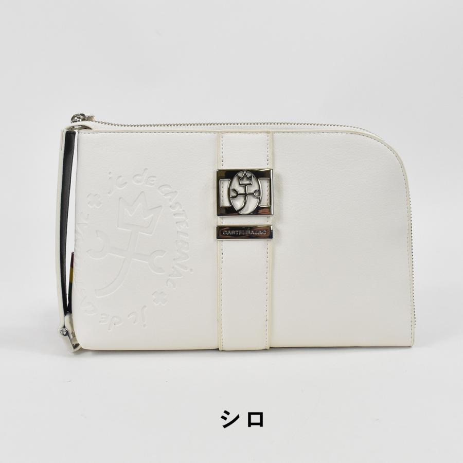 新品 CASTELBAJAC カステルバジャック 牛革セカンドバッグ ホワイト CASTELBAJAC（カステルバジャック） Garbo ガルボ クラッチバッグ