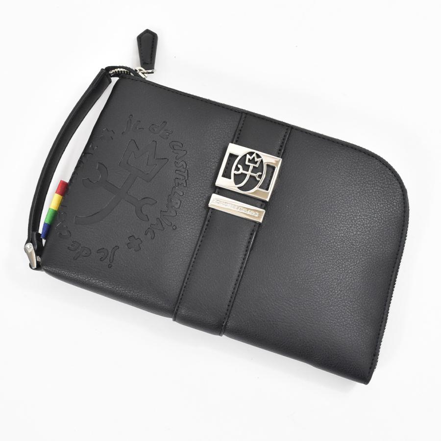 【極美品・鍵付き】カステルバジャック レザー セカンドバッグ ダレスバッグ 黒 CASTELBAJAC（カステルバジャック） セカンドバッグ メンズ ブランド