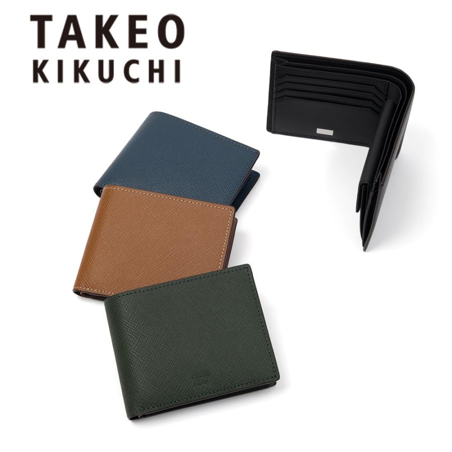 美品★タケオキクチ 二つ折り財布 パナマ ラウンドファスナー ブラック TAKEO KIKUCHI（タケオキクチ） 二つ折り財布 財布 パナマ 2つ折り