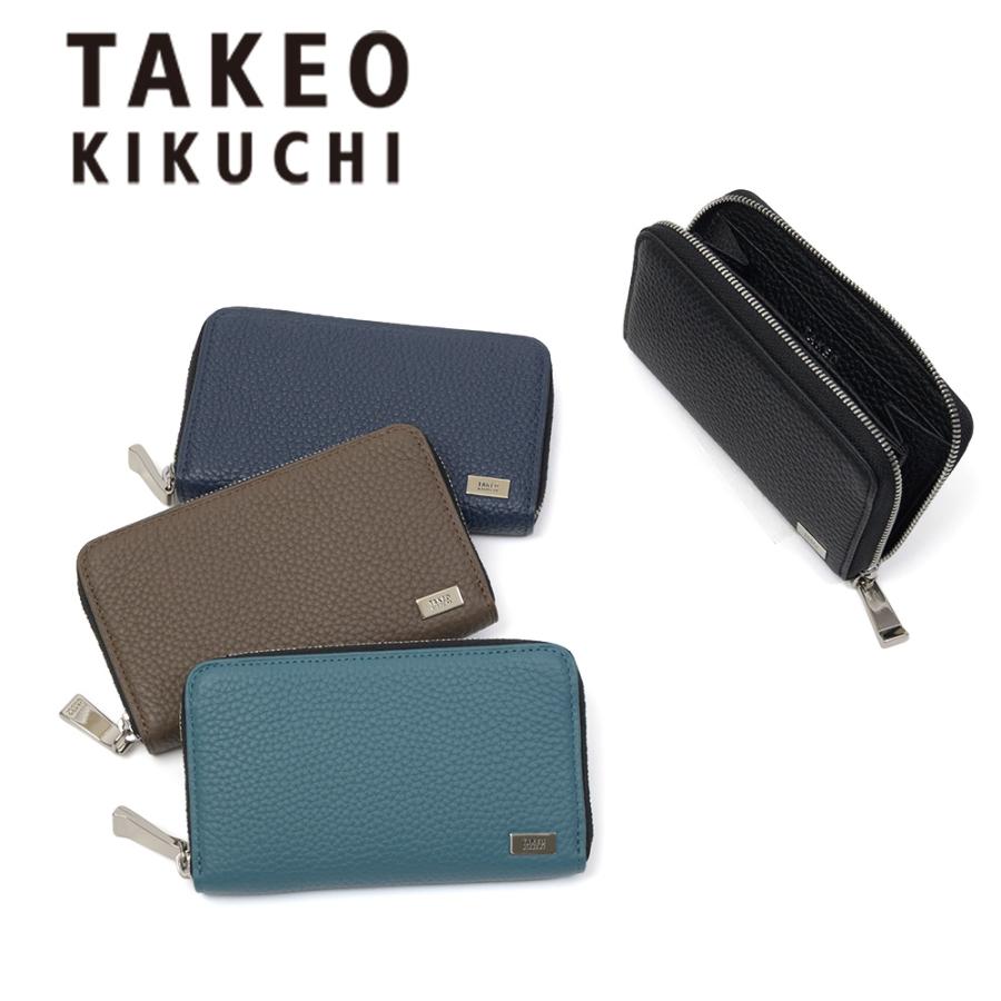 タケオキクチ 小銭入れ TAKEO KIKUCHI ビル 小銭 レザーケース ラウンドファスナー メンズ レディース ミニ財布 ウォレット コンパクト 小さい ミニウォレット ブランド 人気 革 本革 733603 TAKEO KIKUCHI（タケオキクチ） 小銭入れ ビル 小銭 レザーコイン
