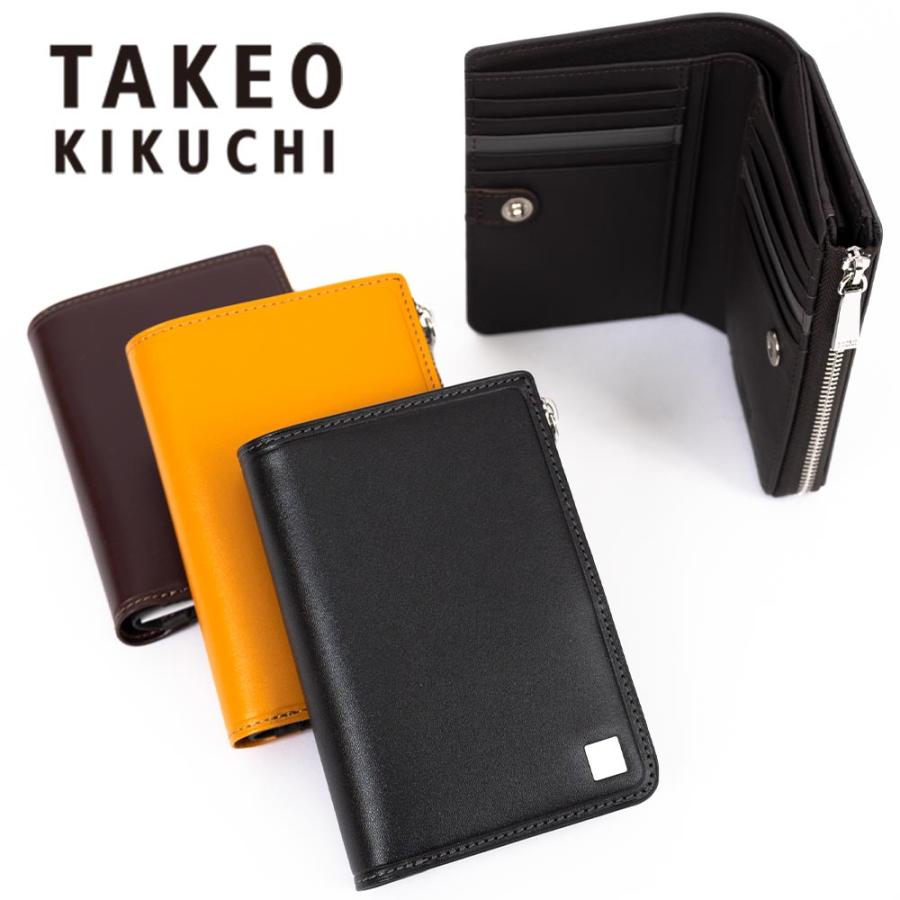タケオキクチ 定価2万7500円 L字ファスナー セミ長財布 牛革 二つ折り財布 TAKEO KIKUCHI（タケオキクチ） 財布 セミ長財布 二つ折り ピエトロ L