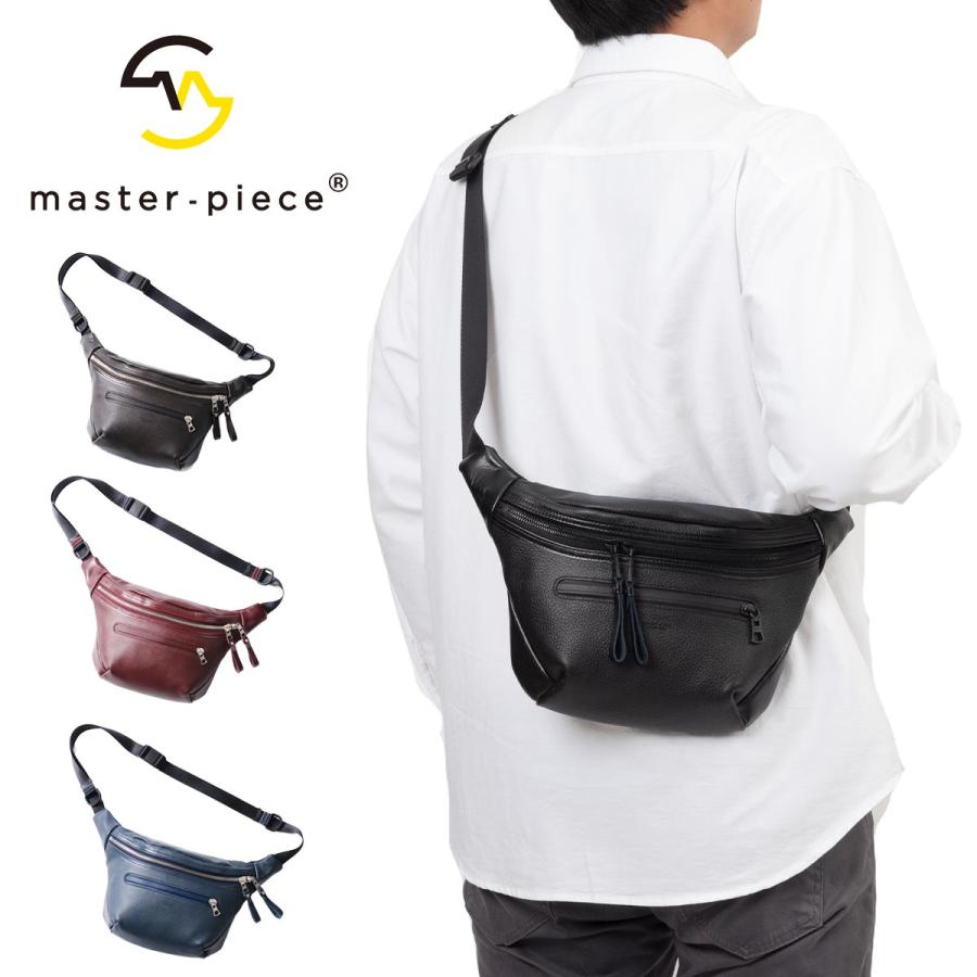 MSPC マスターピース　ウエスト　ショルダー　ボディー　黒　レザー　バッグ master-piece（マスターピース） ウエストバッグ ボディ メンズ