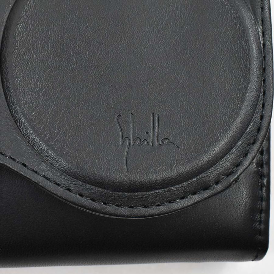 【新品・未使用品】Sybilla 二つ折りかぶせ財布 シルクロシリーズ　ブラック Sybilla シビラ 財布 sybilla 二つ折り シルクロ レディース 二