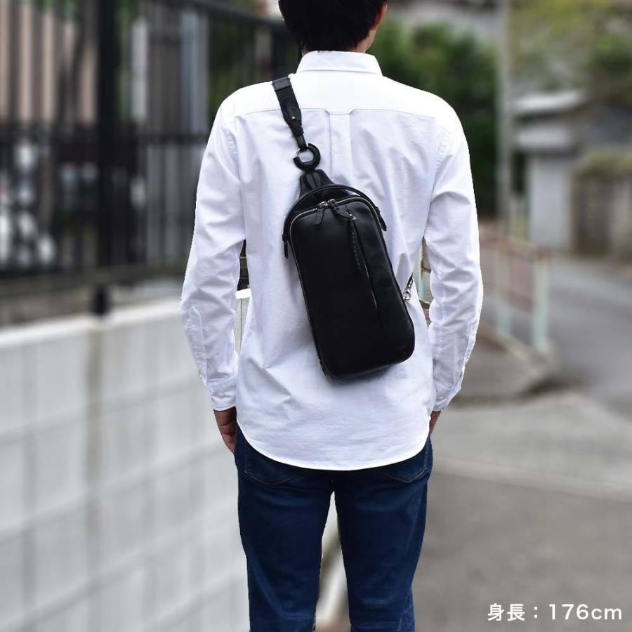 P.I.D ボディバッグ 本革 メンズ ピーアイディー 撥水 エクリール 本革