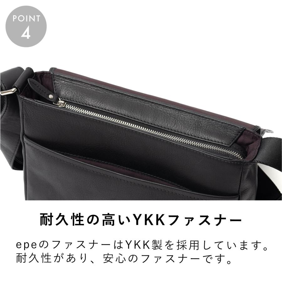 ショルダーバッグ メンズ 本革 レザー ブランド ファスナー 付き ショルダー バッグ 革 大容量 大きめ 人気 おすすめ 大人 30代 40代 50代 epeの画像