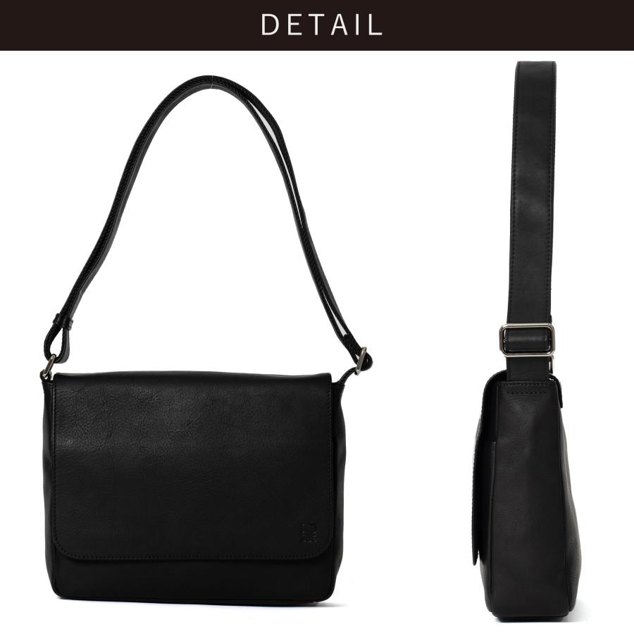 ショルダーバッグ メンズ 本革 レザー ブランド ファスナー 付き