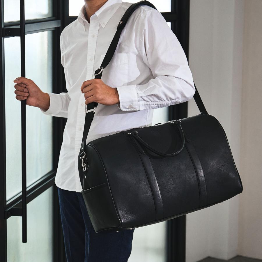 オールレザー ボストンバッグ 大容量 ブラック 8（eight） ボストンバッグ デカ 2WAY PUレザー メンズ レディース