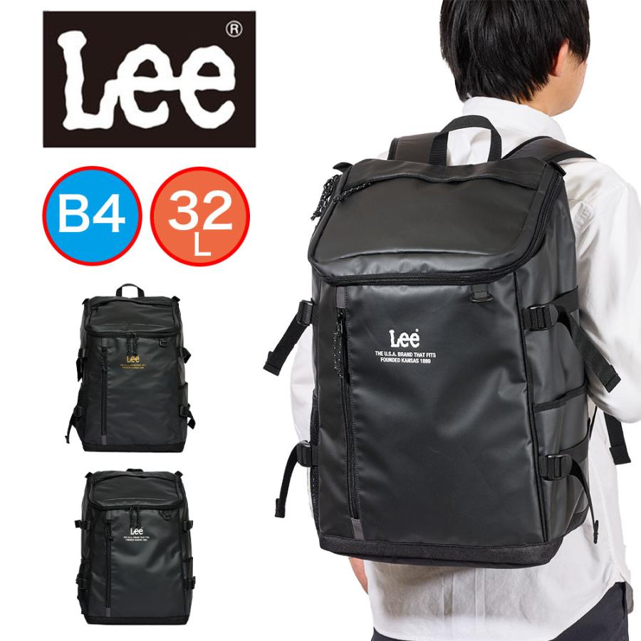 Lee リー リュック 通学 大容量 32L B4 男子 女子 メンズ リュックサック バックパック スポーツリュック 通学リュック ボックスリュック ブランド おしゃれ 中学生 高校生 撥水 320-4920 Lee（リー） リュック 通学 大容量 32L B4 男子 女子 メンズ リュック