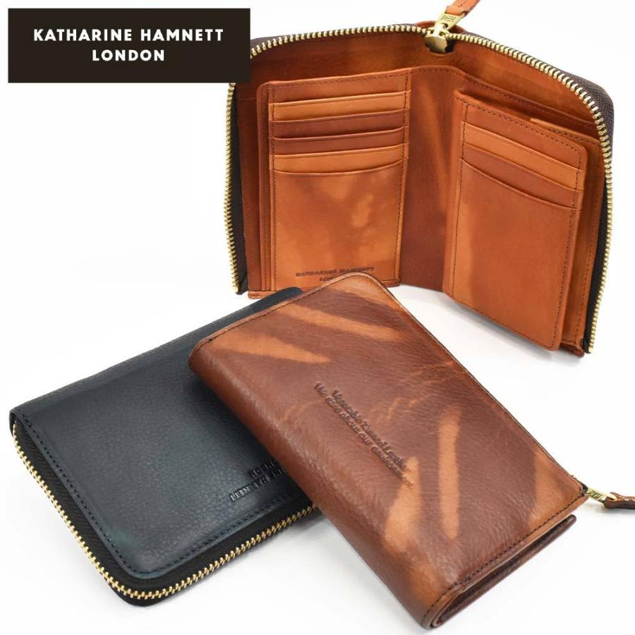 キャサリンハムネット KATHARINE HAMNETT LONDON ミドルウォレット 財布 二つ折り 縦型 本革 メンズ レディース  FLUID 2つ折り財布 ブランド 大容量 490-59202｜kaban-aiwa